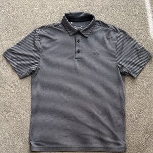 Under Armour - Men's Black Striped Polo Shirt - M - Loose Fit